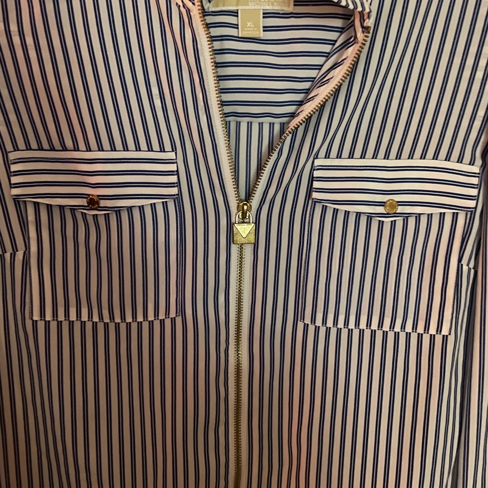 Michael Kors Blue Striped Women’s Shirt - Picture 2 of 8